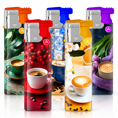 Turbo Lighter 177437 Adamo Design label Colorful coffee