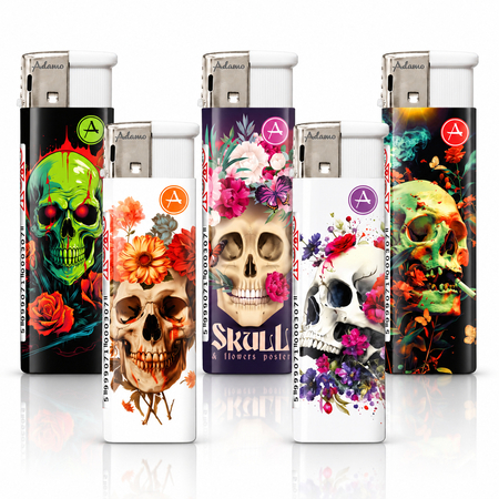 Electronic Lighter 1881376 Adamo Design label Skull