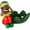 Ashtray A401051 Rasta sitting with hemp leaf 12x9x10cm