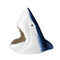 Ashtray A401036 Ceramic White Blue Shark